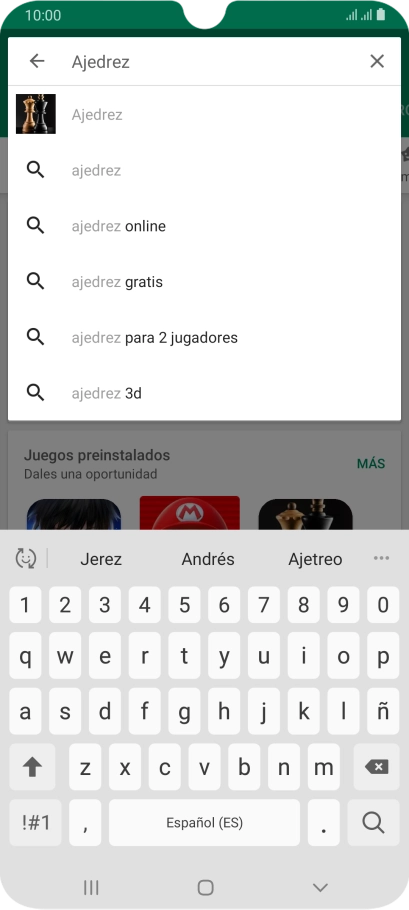 Introduce el nombre del tema o de la app y pulsa el icono de búsqueda.