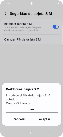 Introduce tu código PIN y pulsa Aceptar.