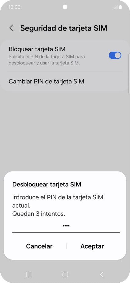 Introduce tu código PIN y pulsa Aceptar.