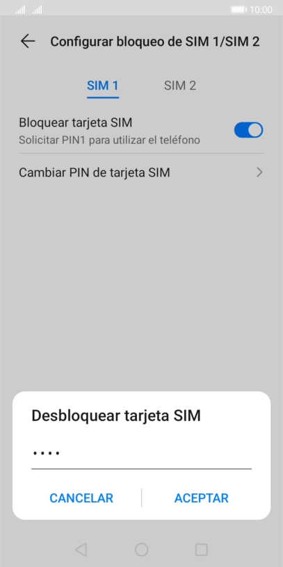 Introduce tu código PIN y pulsa ACEPTAR. Introduce tu código PIN y pulsa ACEPTAR.