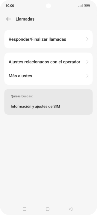 Pulsa Ajustes relacionados con el operador.