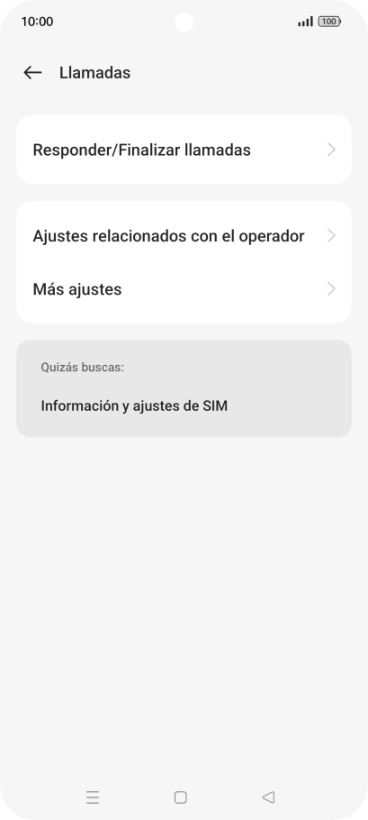 Pulsa Ajustes relacionados con el operador.