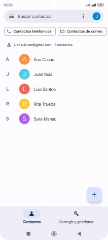 Pulsa el icono de nuevo contacto. Pulsa el icono de nuevo contacto.