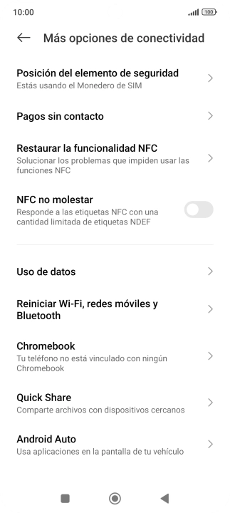 Pulsa Reiniciar Wi-Fi, redes móviles y Bluetooth.