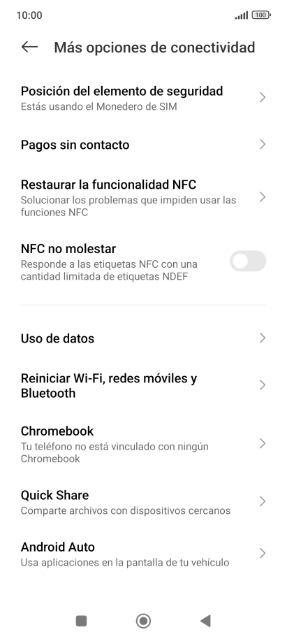 Pulsa Reiniciar Wi-Fi, redes móviles y Bluetooth.