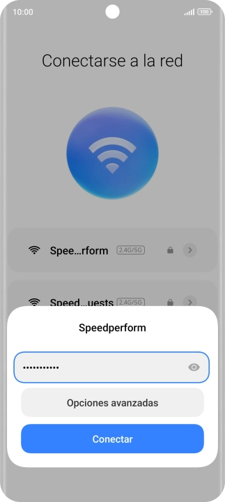 Introduce la contraseña de la red wifi y pulsa Conectar. Introduce la contraseña de la red wifi y pulsa Conectar.