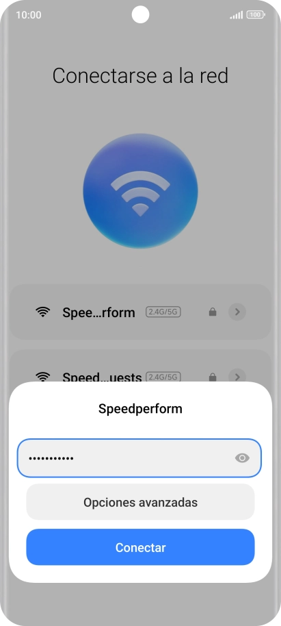 Introduce la contraseña de la red wifi y pulsa Conectar. Introduce la contraseña de la red wifi y pulsa Conectar.