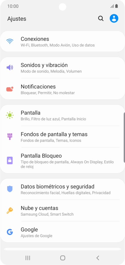 Pulsa Nube y cuentas.