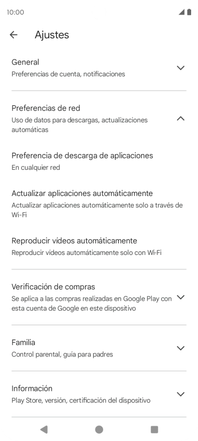 Pulsa Actualizar aplicaciones automáticamente.