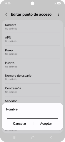 Introduce Vodafone Internet y pulsa Aceptar.