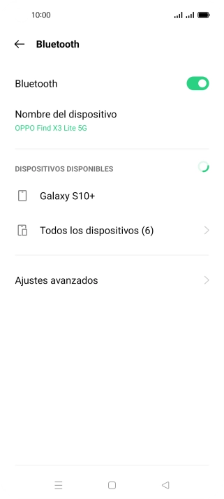 Pulsa el dispositivo Bluetooth deseado y sigue las indicaciones de la pantalla para vincular el dispositivo al teléfono.
