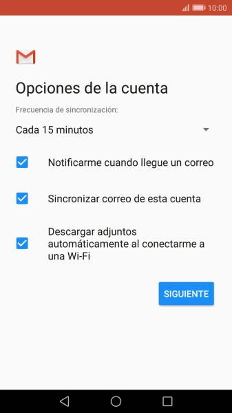 Si aparece en la pantalla esta imagen, tu cuenta de correo electrónico ha sido reconocida y configurada automáticamente. Sigue las indicaciones de la pantalla para introducir más información y terminar la configuración.