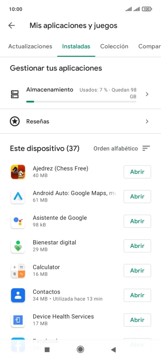 Pulsa la app deseada.