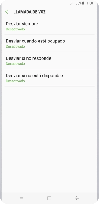 Pulsa el tipo de desvío deseado.
