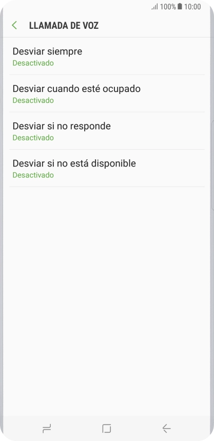 Pulsa el tipo de desvío deseado.