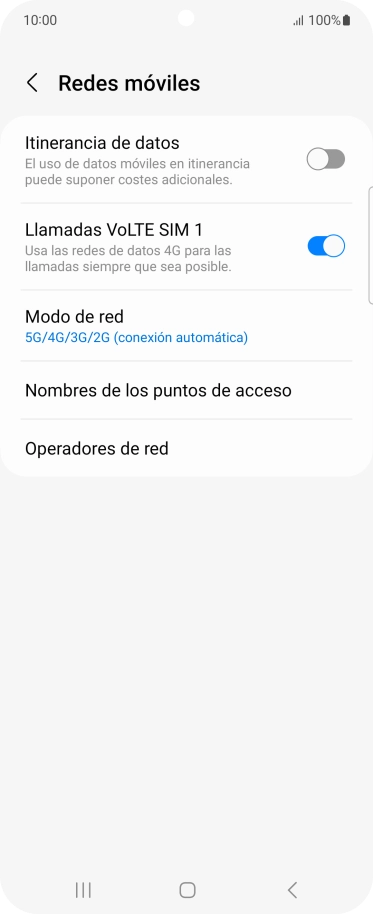 Pulsa Nombres de los puntos de acceso.
