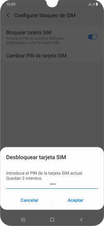 Introduce tu código PIN y pulsa Aceptar.