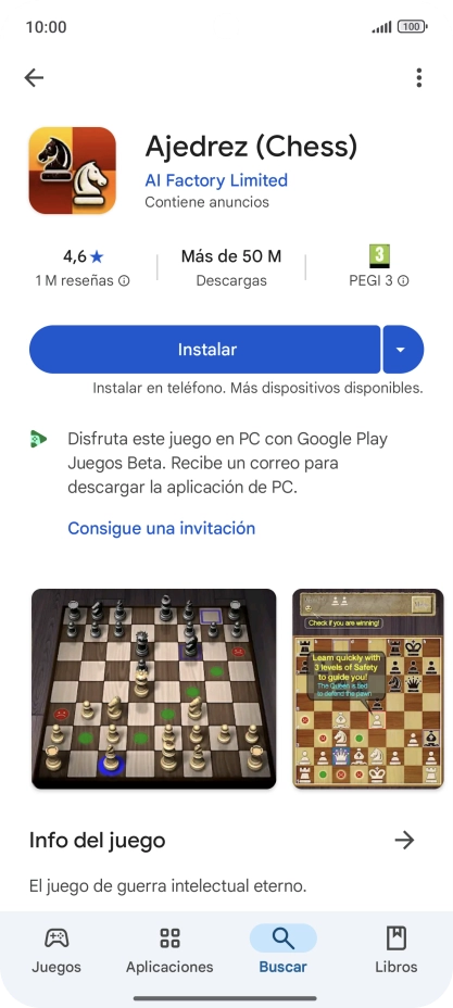 Pulsa Instalar y sigue las indicaciones de la pantalla para instalar la app.