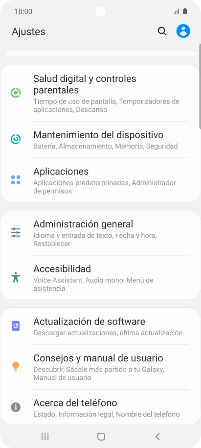 Pulsa Administración general.