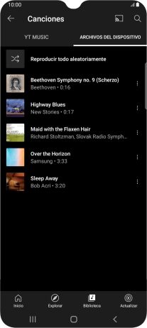 Pulsa el archivo de música deseado.