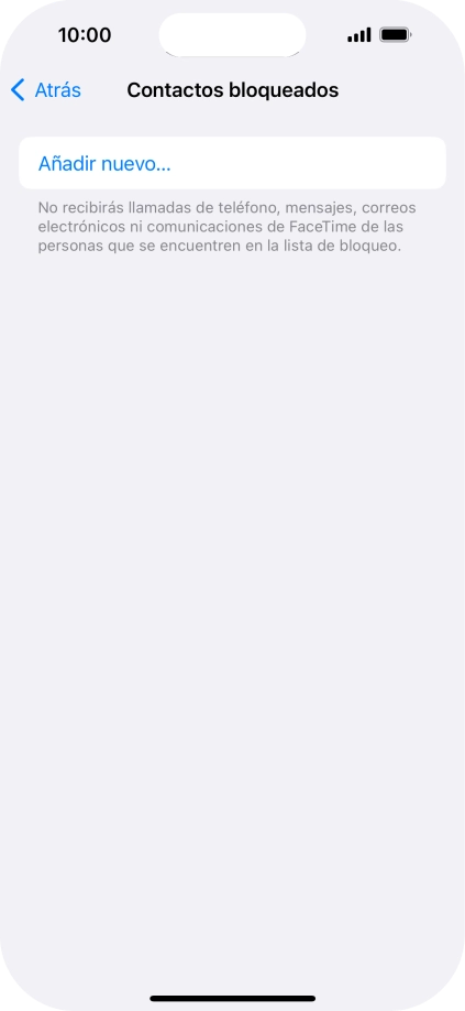 Pulsa Añadir nuevo... y sigue las indicaciones de la pantalla para bloquear un contacto.