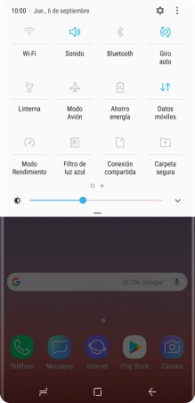 Pulsa el icono de datos móviles para activar o desactivar la función.