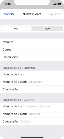Pulsa Nombre de usuario e introduce el nombre de usuario de tu cuenta de correo electrónico.