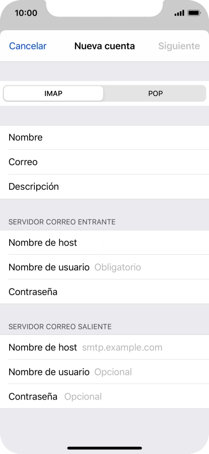 Pulsa Nombre de usuario e introduce el nombre de usuario de tu cuenta de correo electrónico.