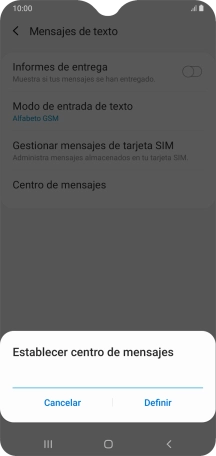 Introduce +34607003110 y pulsa Definir.