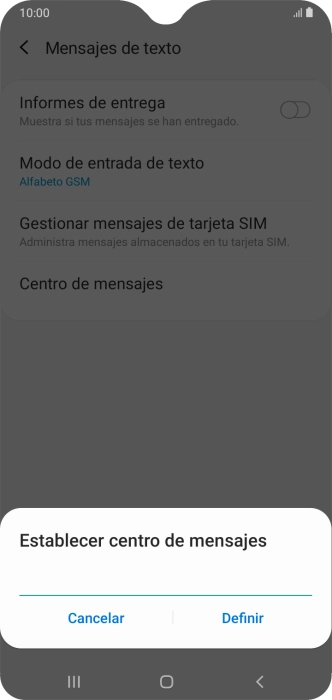 Introduce +34607003110 y pulsa Definir.