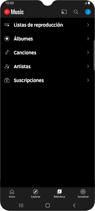 Pulsa una categoría y desplázate al archivo de música deseado.