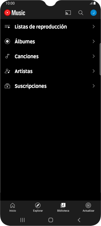 Pulsa una categoría y desplázate al archivo de música deseado.