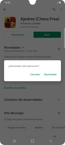 Pulsa Desinstalar.