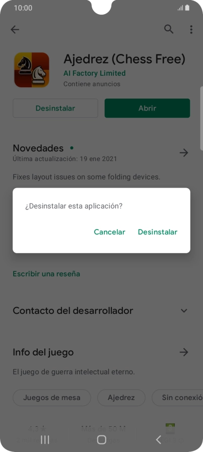 Pulsa Desinstalar.