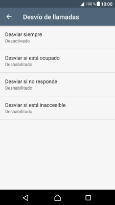 Pulsa el tipo de desvío deseado.