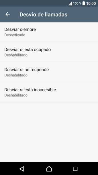 Pulsa el tipo de desvío deseado.