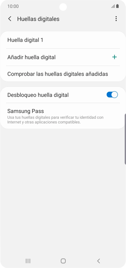 Pulsa el indicador junto a 