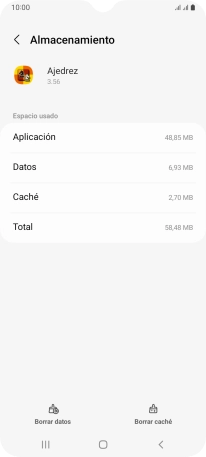 Pulsa Borrar caché.