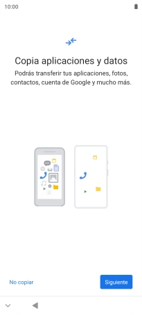 Pulsa No copiar y sigue las indicaciones de la pantalla para finalizar la activación del teléfono.
