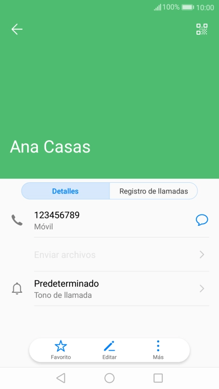 Pulsa el número de teléfono.