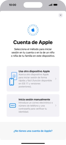 Pulsa Inicia sesión manualmente.