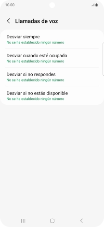 Pulsa el tipo de desvío deseado.