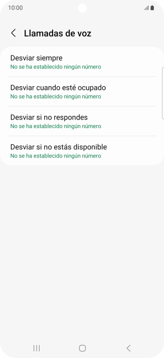 Pulsa el tipo de desvío deseado.