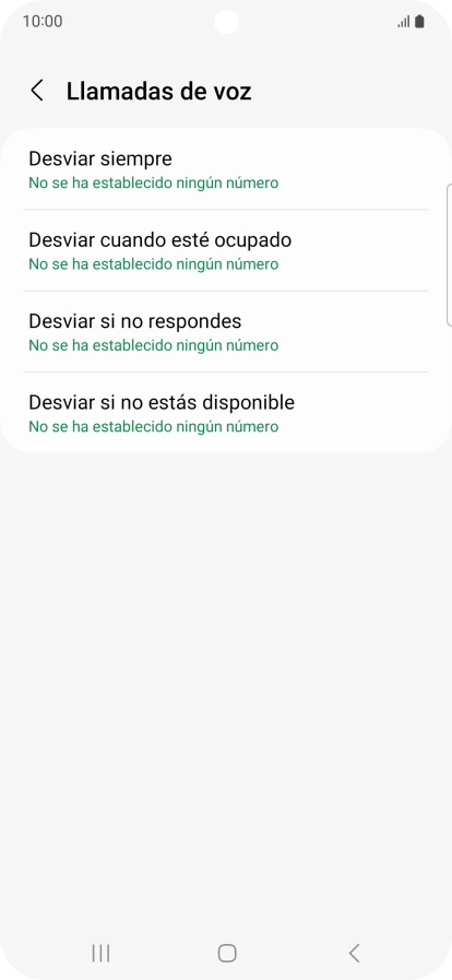 Pulsa el tipo de desvío deseado.