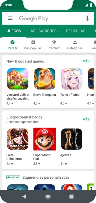 Desliza el dedo hacia la derecha desde la parte izquierda de la pantalla.