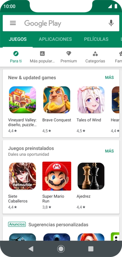 Desliza el dedo hacia la derecha desde la parte izquierda de la pantalla.