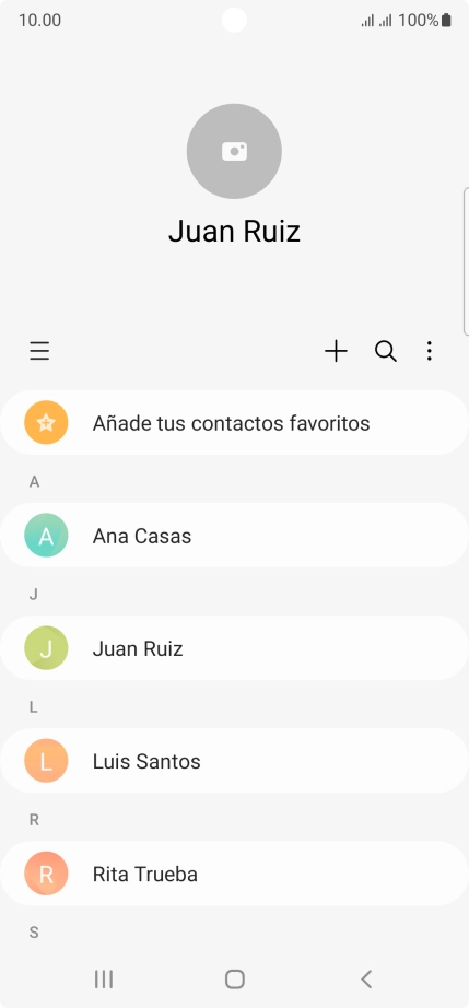 Pulsa el icono de nuevo contacto.