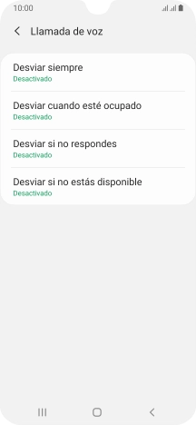 Pulsa el tipo de desvío deseado.