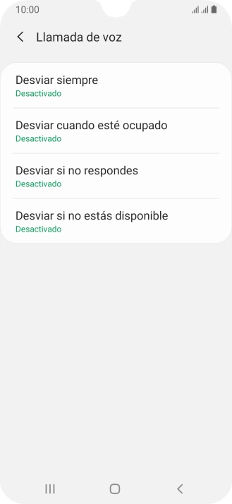 Pulsa el tipo de desvío deseado.