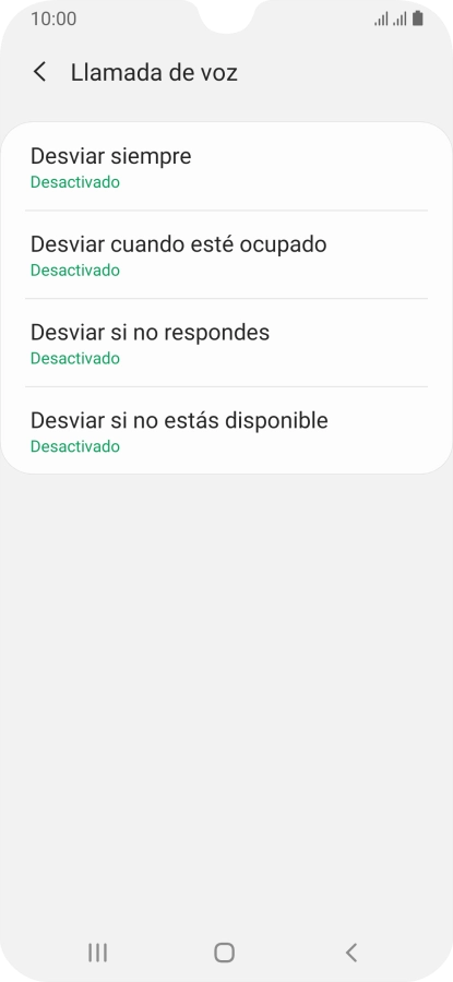 Pulsa el tipo de desvío deseado.
